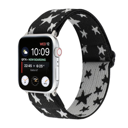 Skorter | Ethnic Style Buckle Watch Band for Apple Watch Ultra 49mm & Watch Ultra 2 49mm / Series 9 & 8 & 7 45mm / SE 3 & SE 2 & 6 & SE & 5 & 4 44mm / 3 & 2 & 1 42mm (Black White)