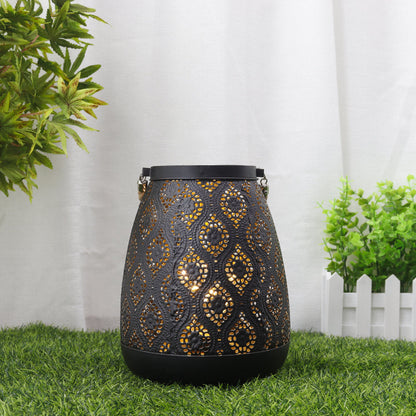 Skorter | Moroccan Style Black Metal Battery Operated Table Lamp - Cordless Lamp