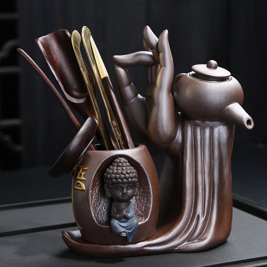 Skorter | Ebony Tea Ceremony Accessories Six Gentlemen Set Purple Tone Tea Set Tea Cabinet Filter Small Monk Decoration