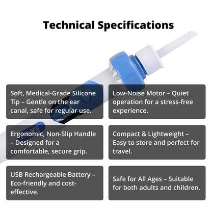 Skorter | Electric Ear Suction Wax Removal Tool | Ergonomic, Silicone Tip & Compact Design for Safe Ear Hygiene at Home or Travel