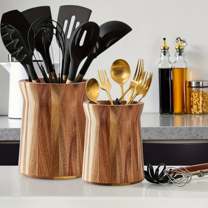 Skorter | Elegant Acacia Wood Rotating Utensil Holder