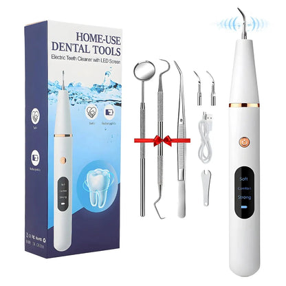 Skorter | Ultrasonic Teeth Cleaning Device | 38 kHz Ultrasound, LED Light & USB Fast Charging for Home Dental Care
