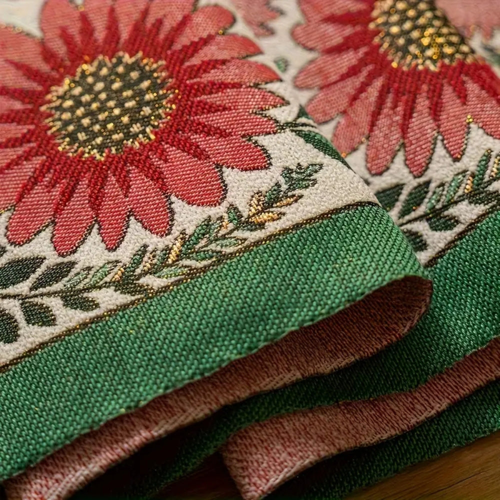 Skorter | Embroidered Floral Tassel Table Runner