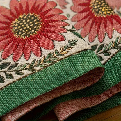 Skorter | Embroidered Floral Tassel Table Runner