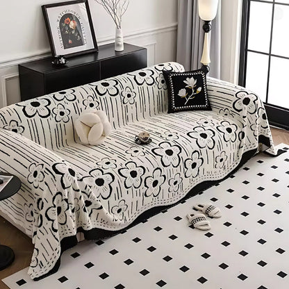 Skorter | Embroidered Flower Soft Sofa Cover
