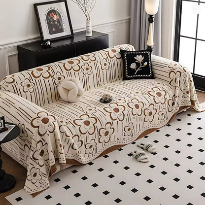Skorter | Embroidered Flower Soft Sofa Cover