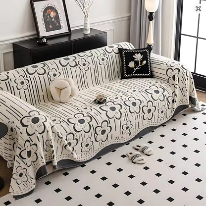 Skorter | Embroidered Flower Soft Sofa Cover