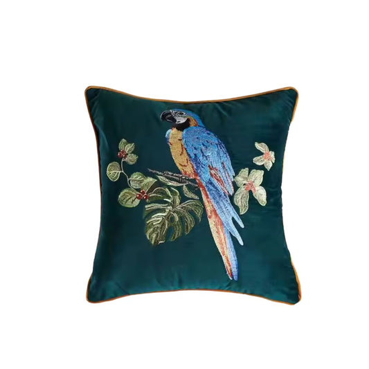 Skorter | Embroidered Parrot Cushion