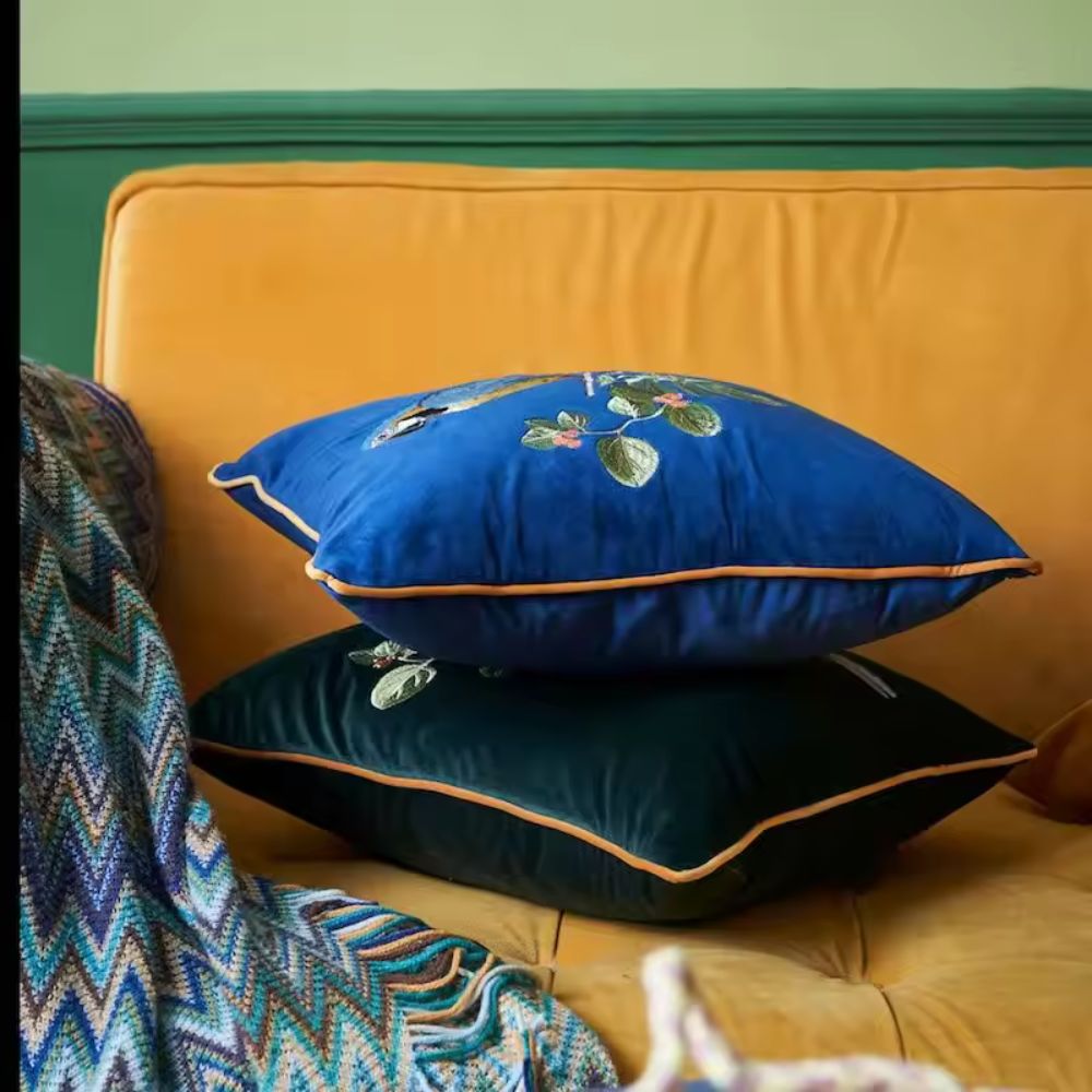Skorter | Embroidered Parrot Cushion