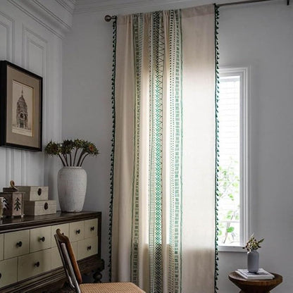 Skorter | Emerald Tribe Boho Tassel Curtain