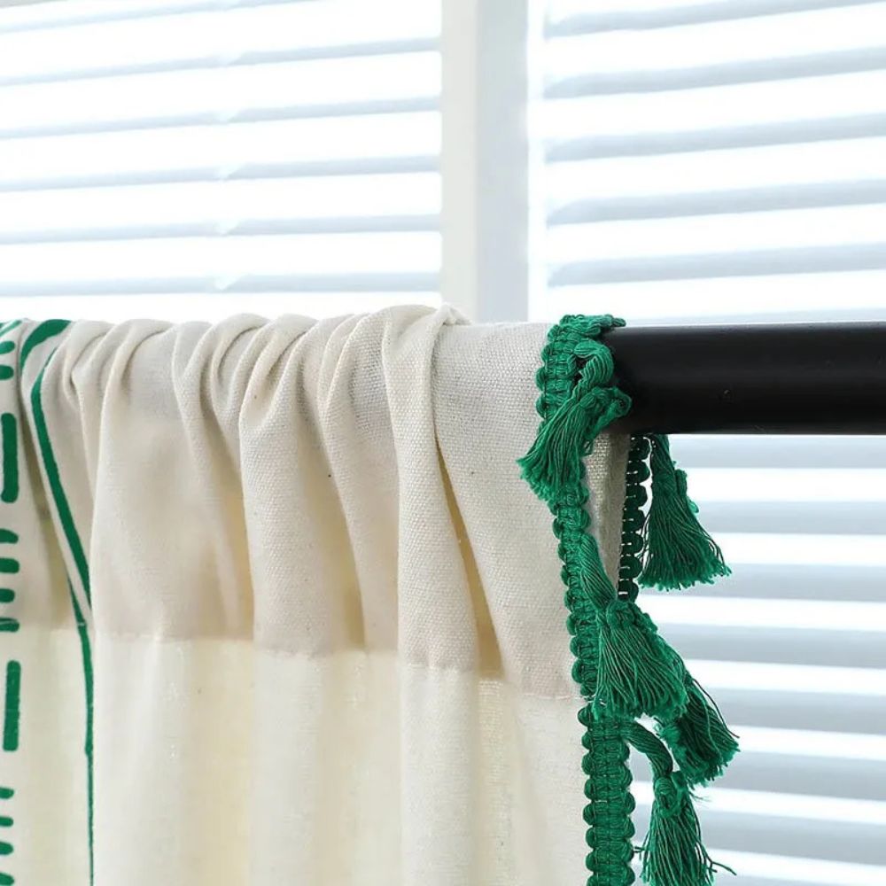 Skorter | Emerald Tribe Boho Tassel Curtain