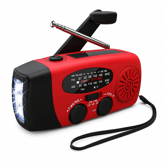 Skorter | CrisisReady Handcrank Emergency Radio – AM/FM Radio with Powerbank, Flashlight & USB-C Charging