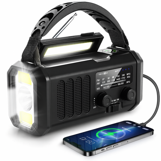 Skorter | Emergency Wave Crisis Radio – Emergency Radio with Power Bank, LED Flashlight, Dynamo and Compass