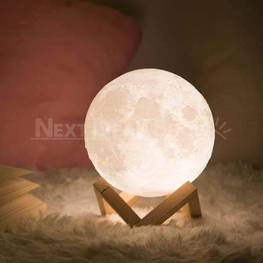 Skorter | Enchanting 3D Moon Lamp Set (with Wooden Stand)