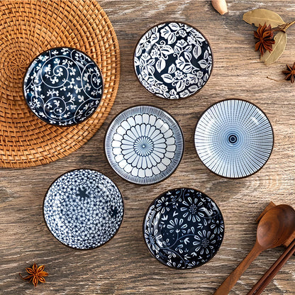 Skorter 6 porcelain sauce bowls - Flower motif