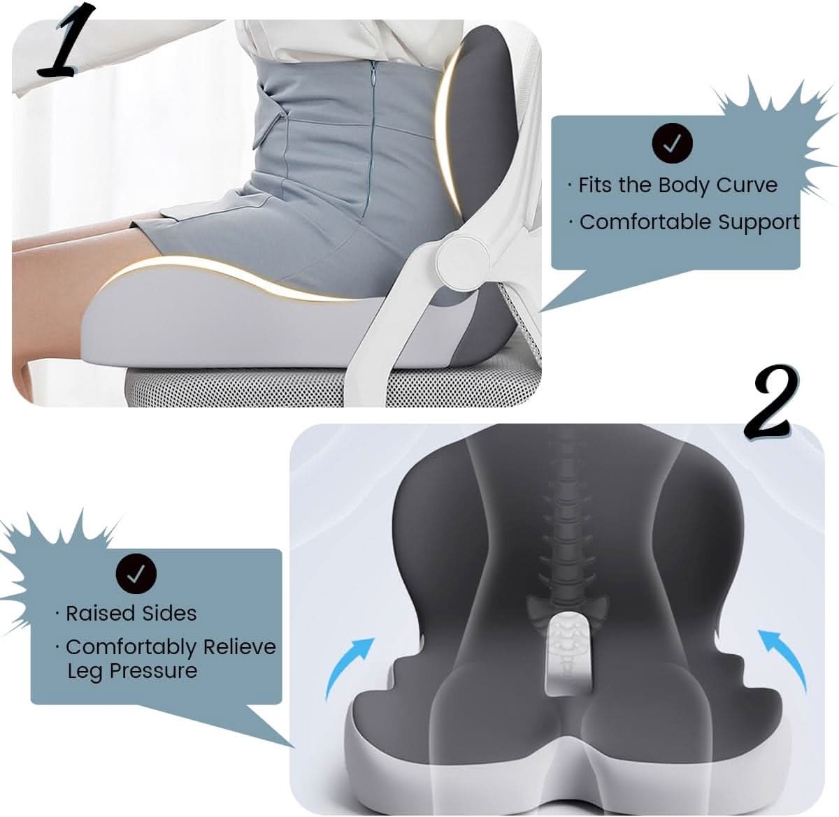Skorter | Ergonomic Memory Foam Seat Cushion