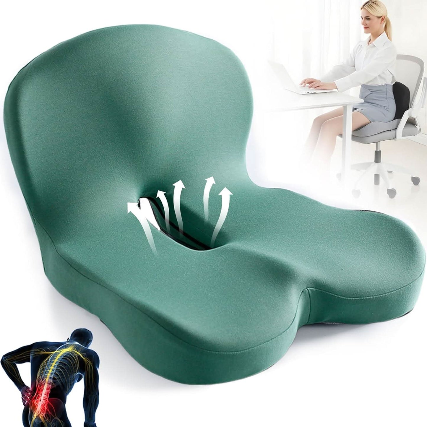 Skorter | Ergonomic Memory Foam Seat Cushion
