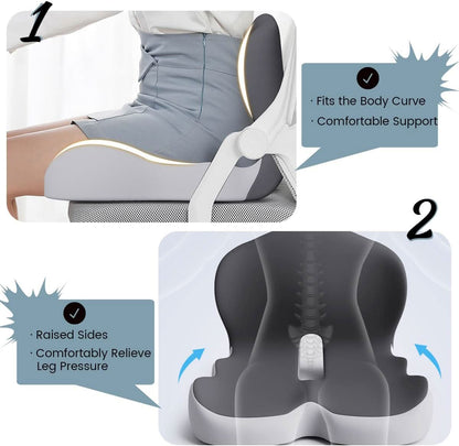 Skorter | Ergonomic seat cushion with lumbar support for office, car & travel