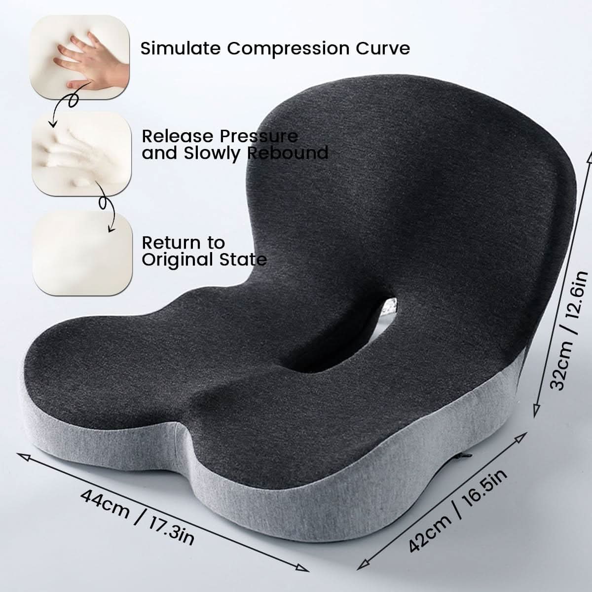 Skorter | Ergonomic seat cushion with lumbar support for office, car & travel