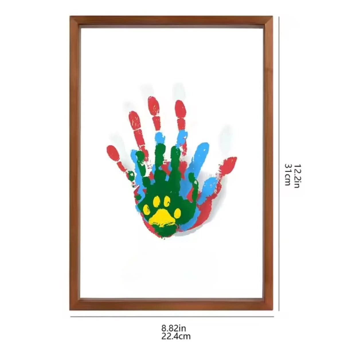 Skorter | Baby memory frame made of wood with clay for hand & foot prints