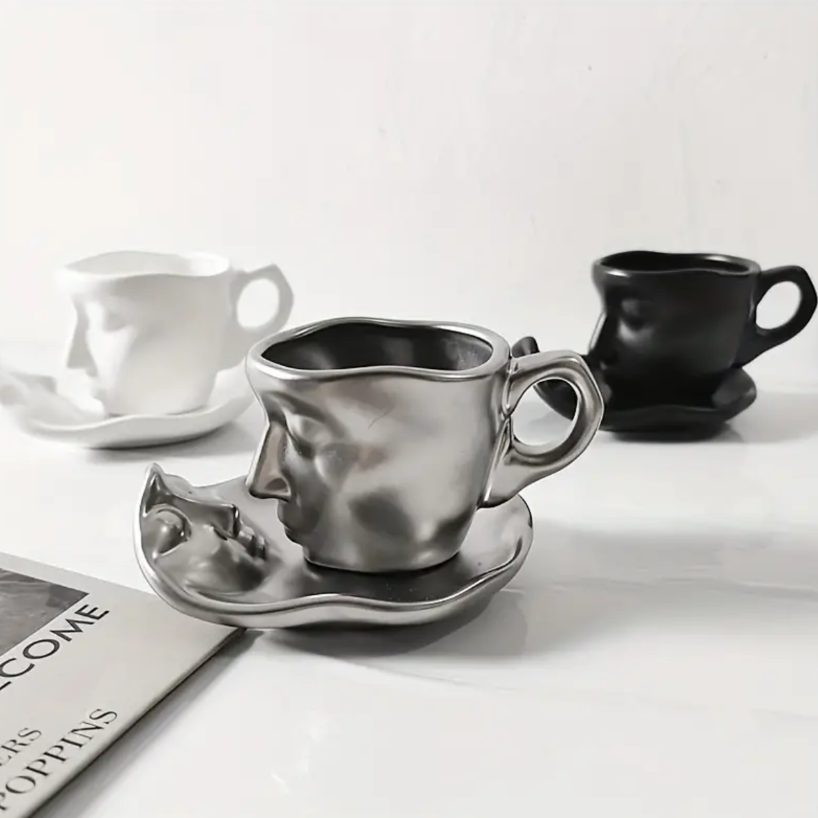 Skorter | Eternallove - Ceramic Kissing Coffee Cup And Saucer Set