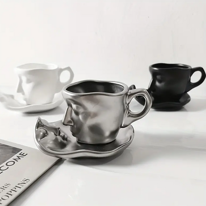 Skorter | Eternallove - Ceramic Kissing Coffee Cup And Saucer Set
