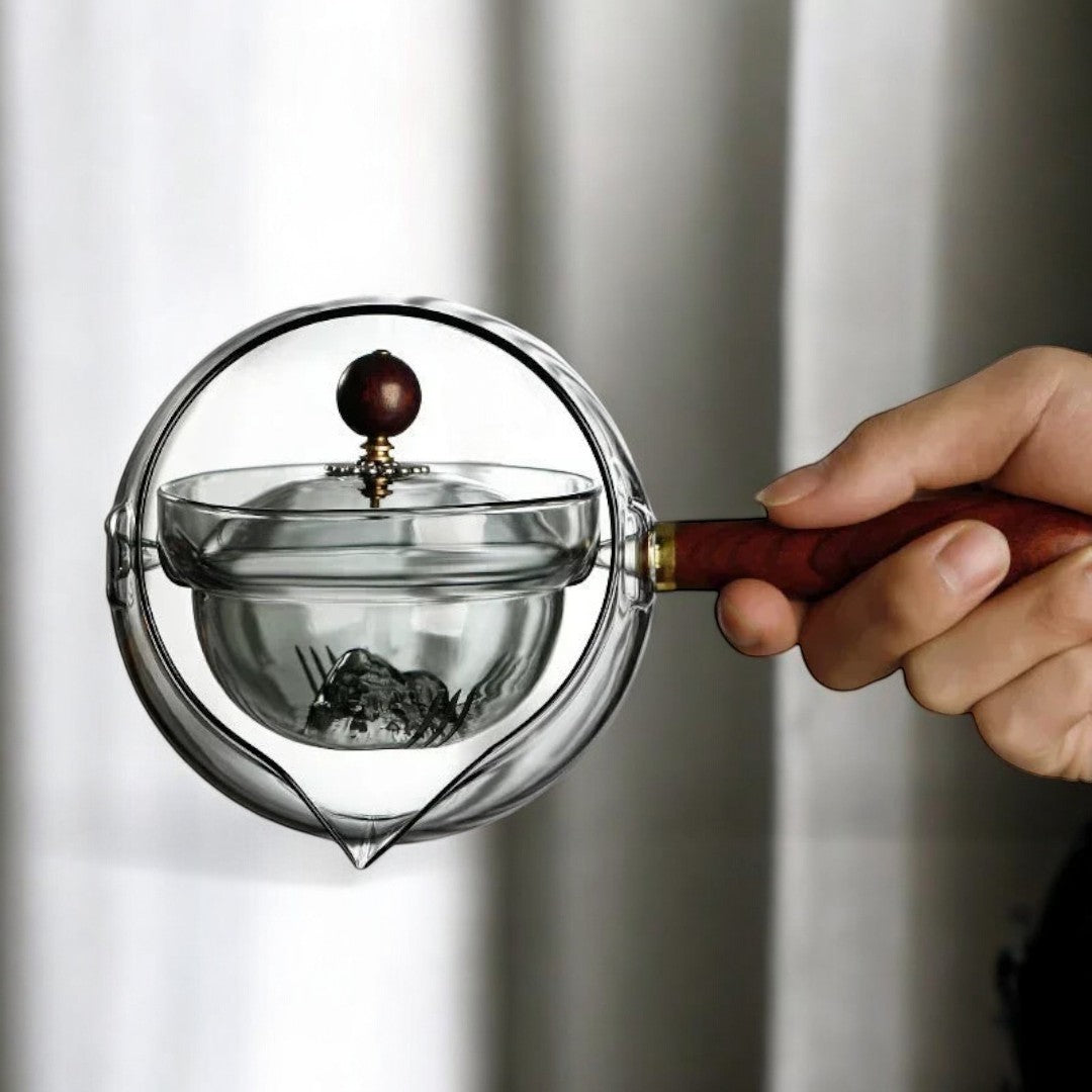 Skorter | Everly Glass Rotating Teapot