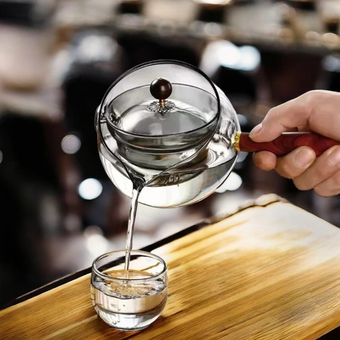 Skorter | Everly Glass Rotating Teapot