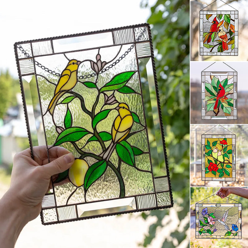 skorter | Cardinal Stained Glass Window Panel