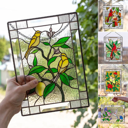 skorter | Cardinal Stained Glass Window Panel