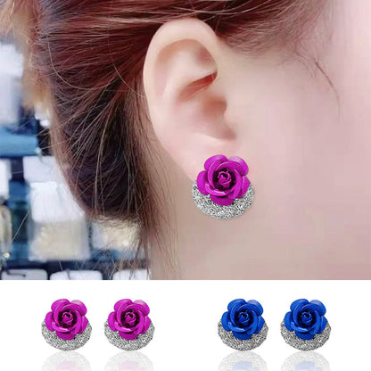 Skorter | Blue Rose Stud Earrings