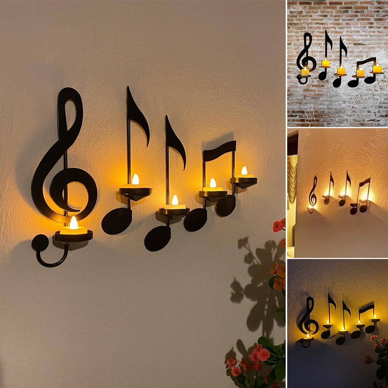 skorter | Black Music Notes Wall Lamp