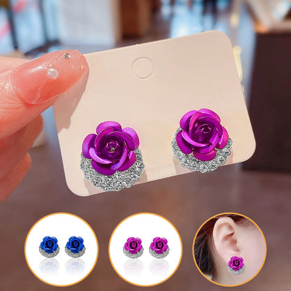 Skorter | Blue Rose Stud Earrings