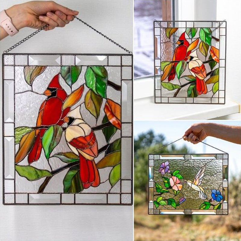 skorter | Cardinal Stained Glass Window Panel