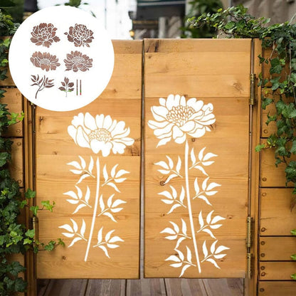 Skorter | DIY Decoration - Garden Fence Large Flower Drawing Templates