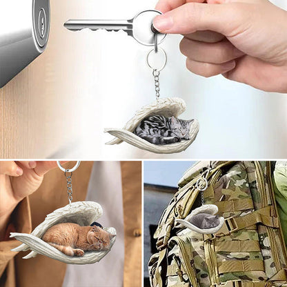 Skorter | Acrylic Cat Angel Keychain