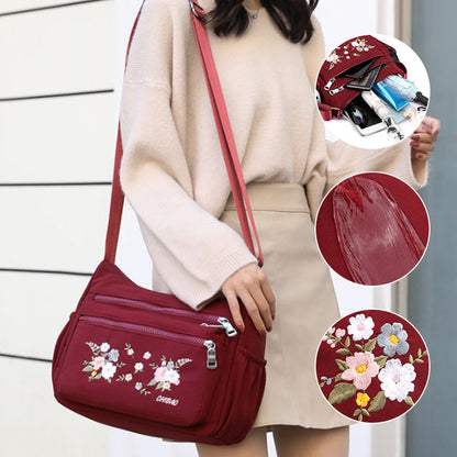 Skorter | Embroidered Flower Shoulder Bag