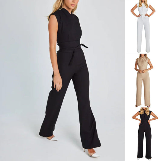 Women's Sleeveless Wide-Leg Jumpsuit