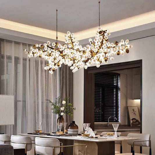 "Fashion Grape" Linear Chandelier with Grape-Inspired Design