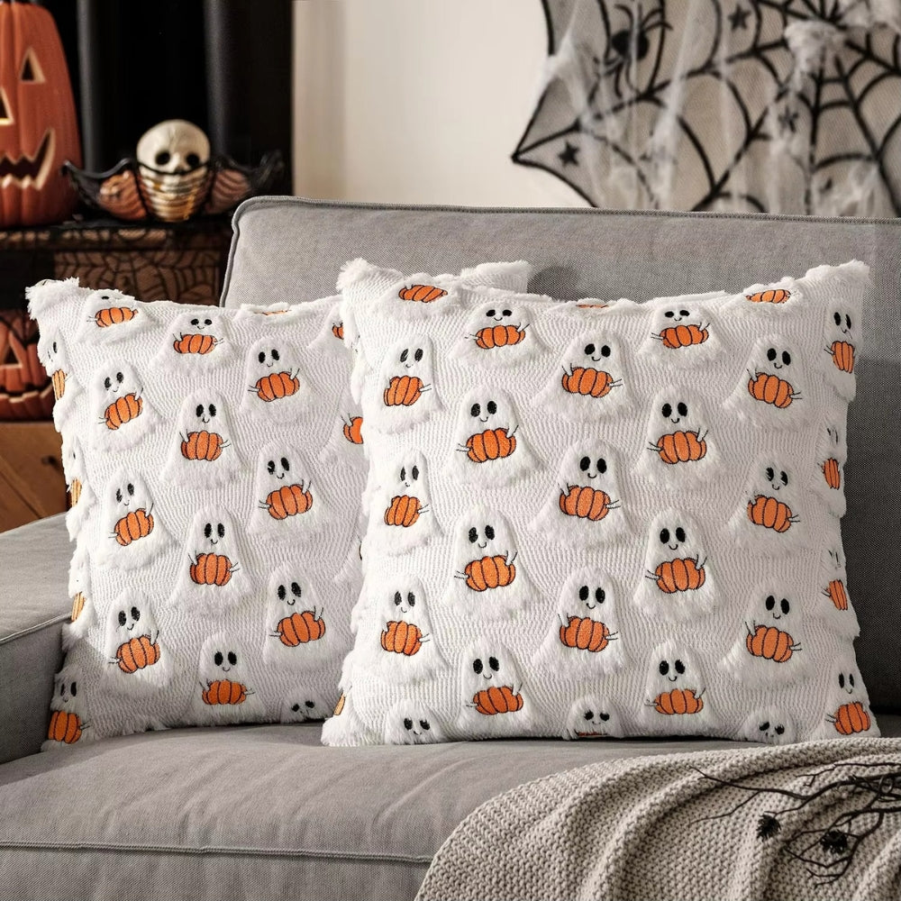 Skorter | Faux Fleece Halloween Pumpkin Cushion Cover