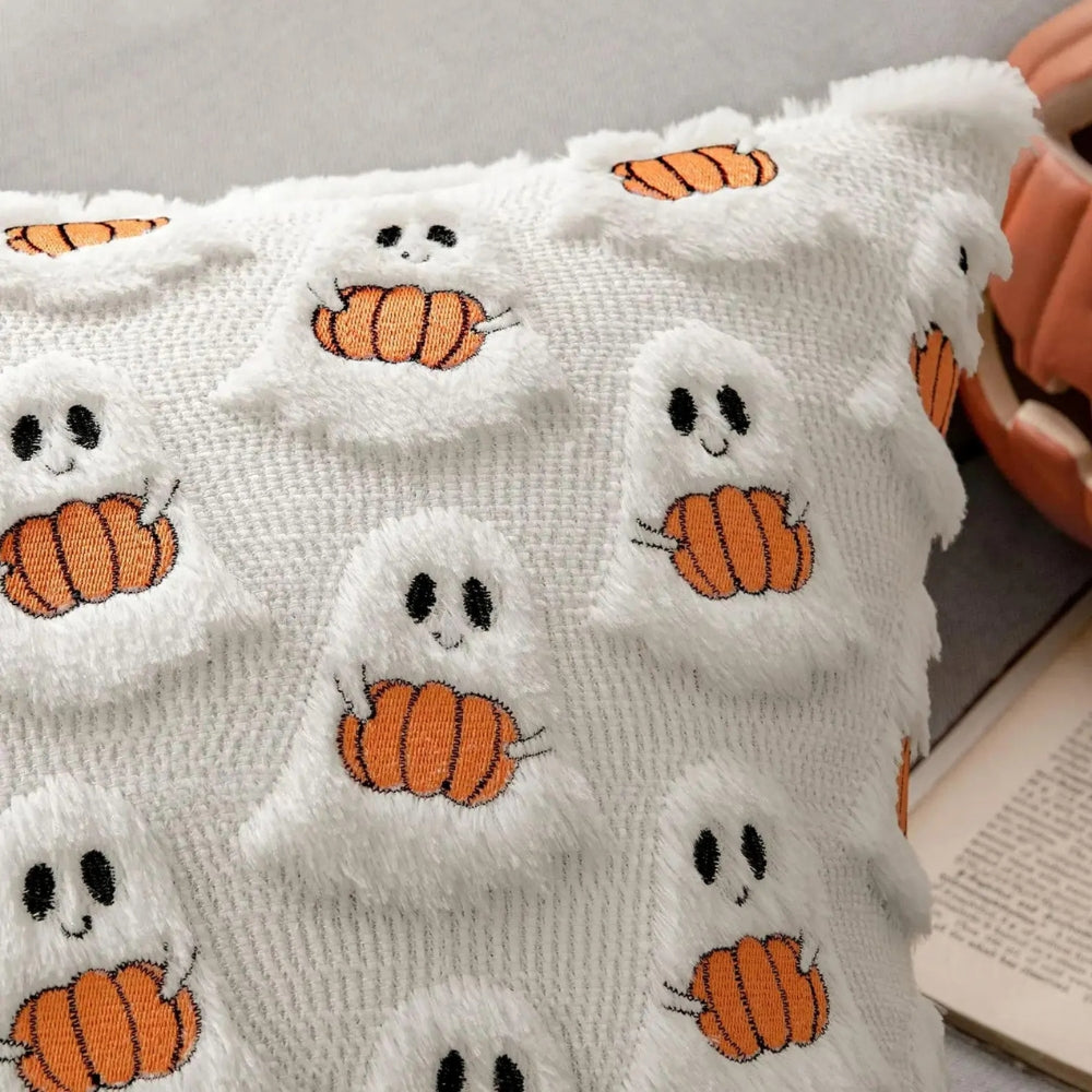 Skorter | Faux Fleece Halloween Pumpkin Cushion Cover