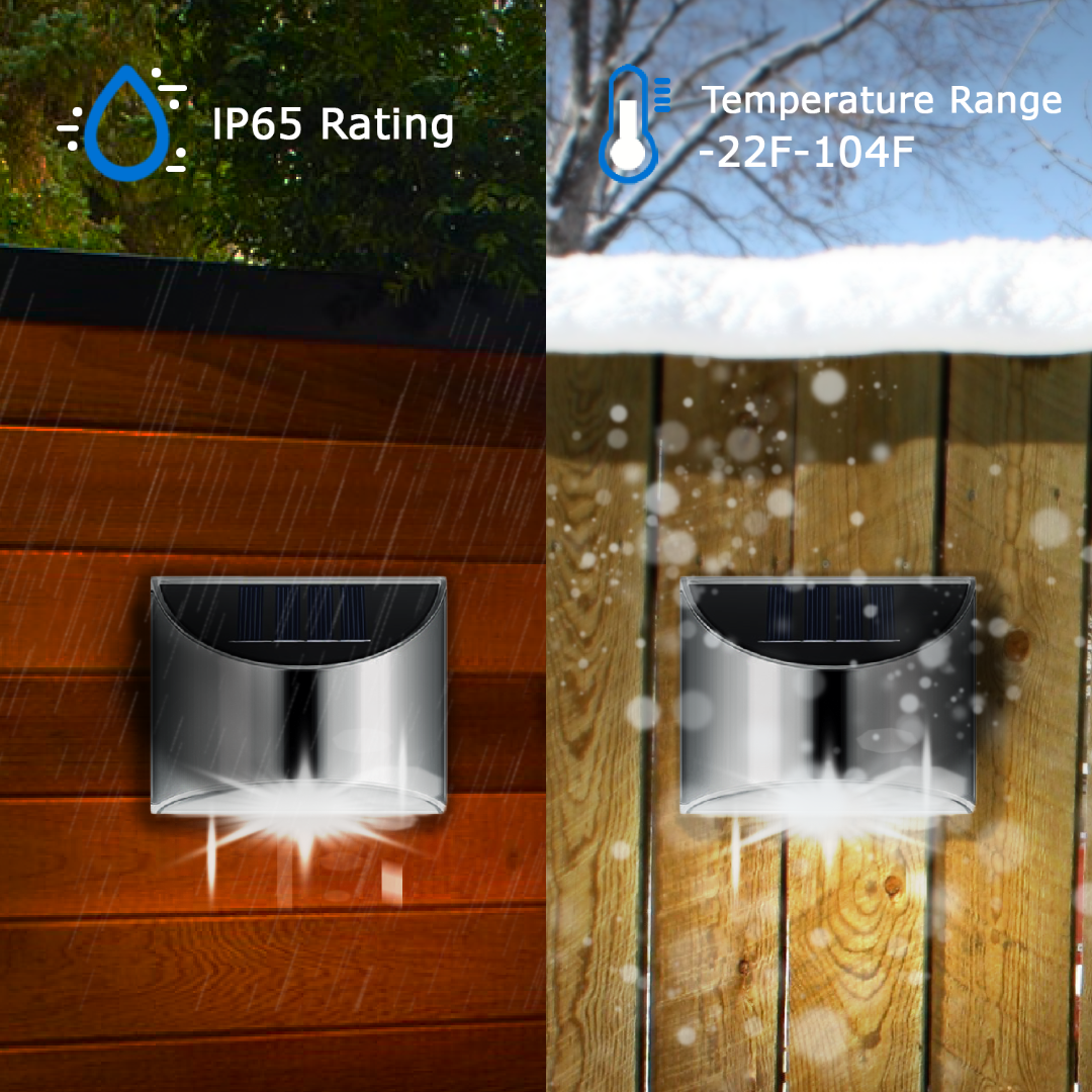 Skorter | Solar Led Outdoor Wall Lamps in Stainless Steel