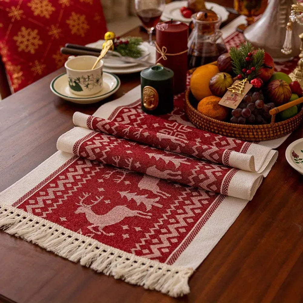 Skorter | Festive Christmas Elk Table Runner