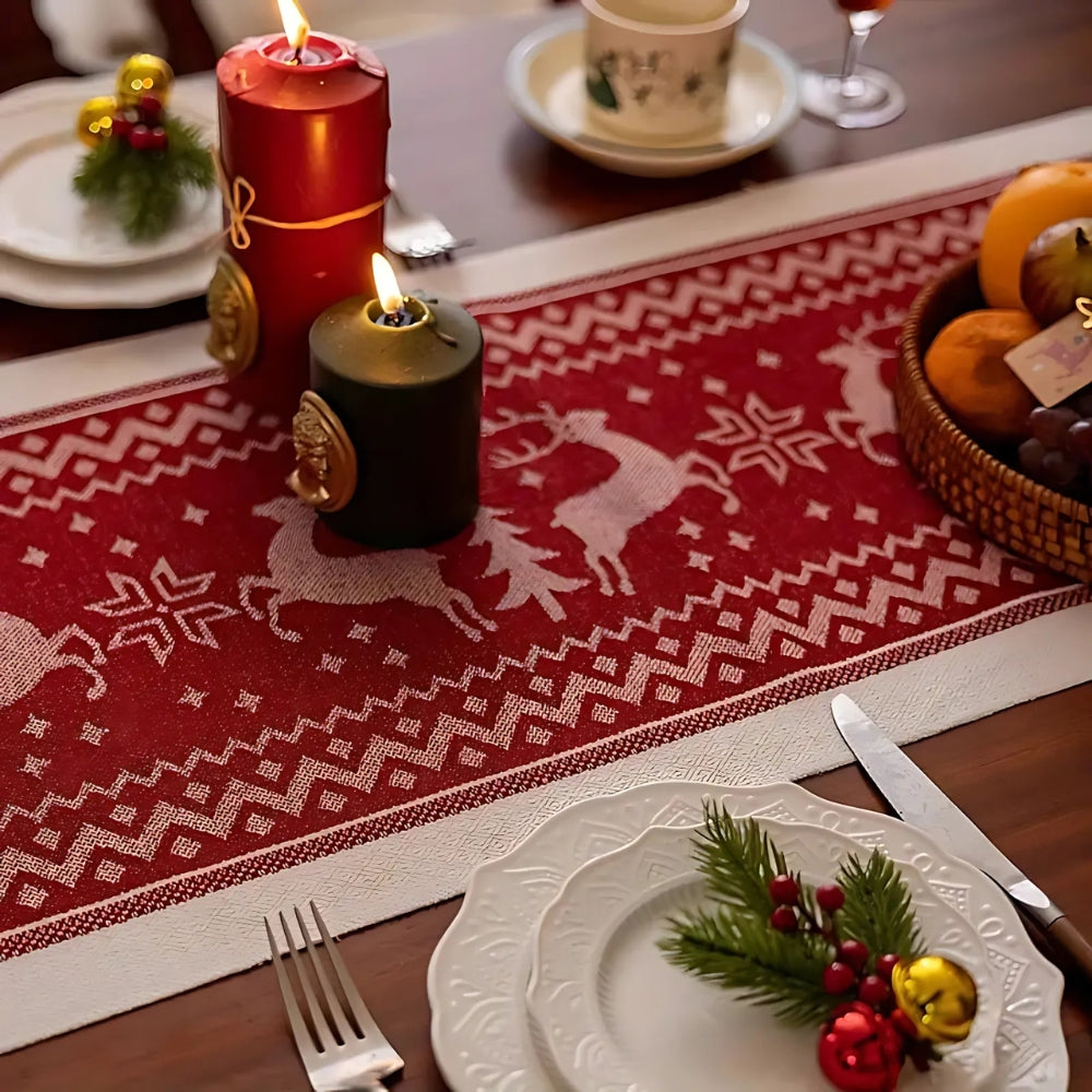 Skorter | Festive Christmas Elk Table Runner
