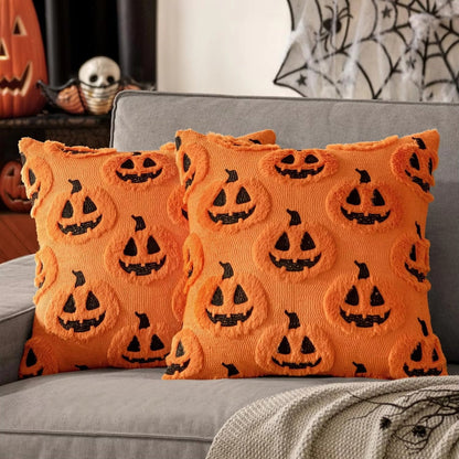 Skorter | Faux Fleece Halloween Pumpkin Cushion Cover
