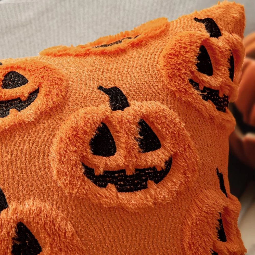 Skorter | Faux Fleece Halloween Pumpkin Cushion Cover