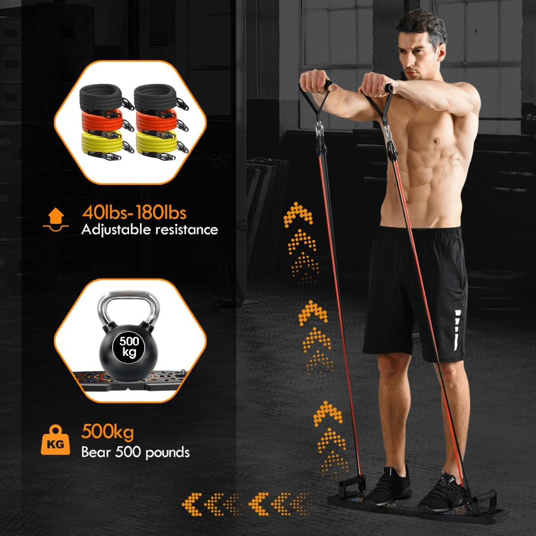 Skorter | Complete Fitness Set for Home with Resistance Bands & AB Roller