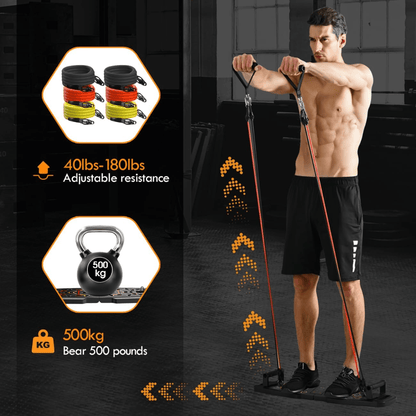 Skorter | Complete Fitness Set for Home with Resistance Bands & AB Roller