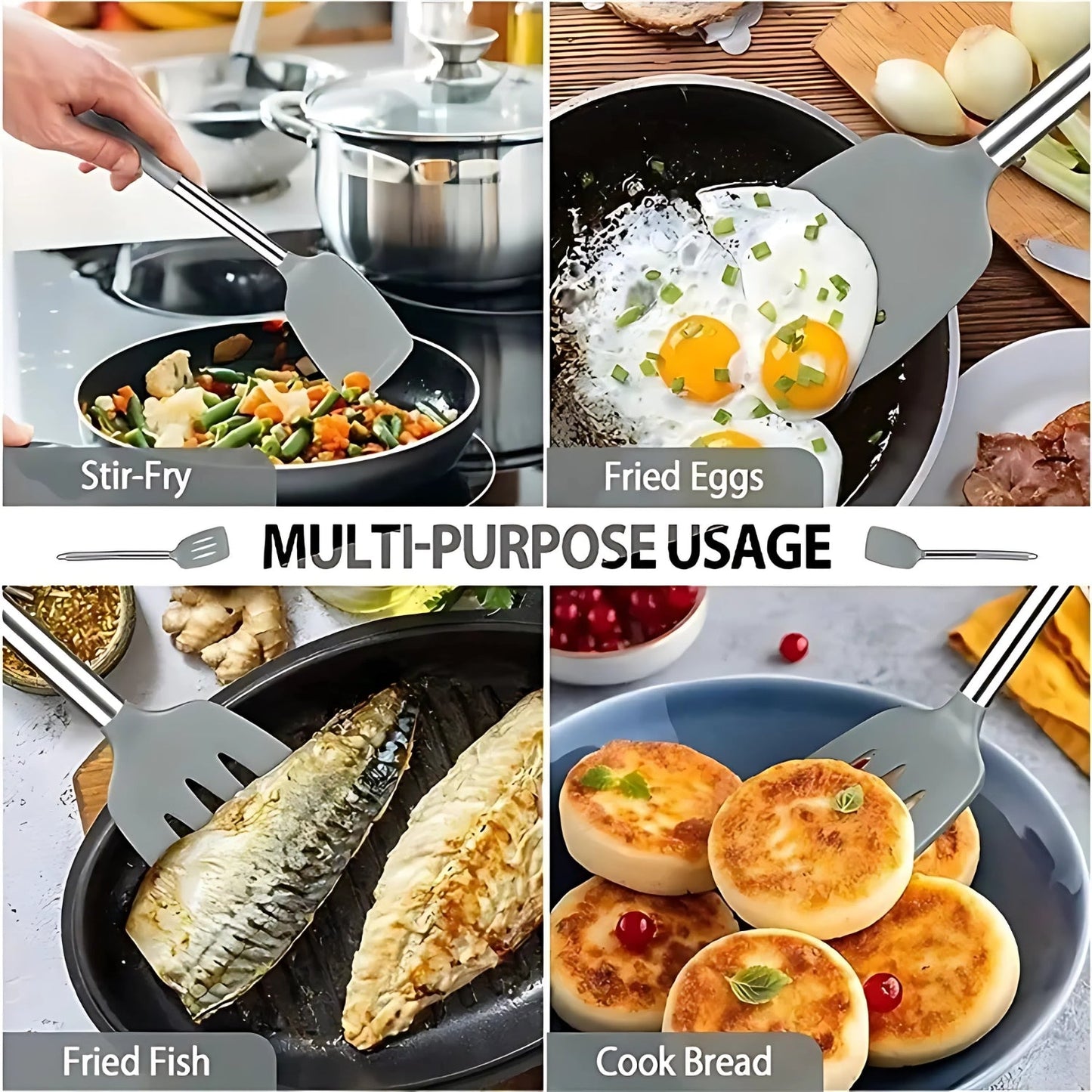 Skorter | FlexiChef Silicone Kitchen Utensil Set | 3pcs