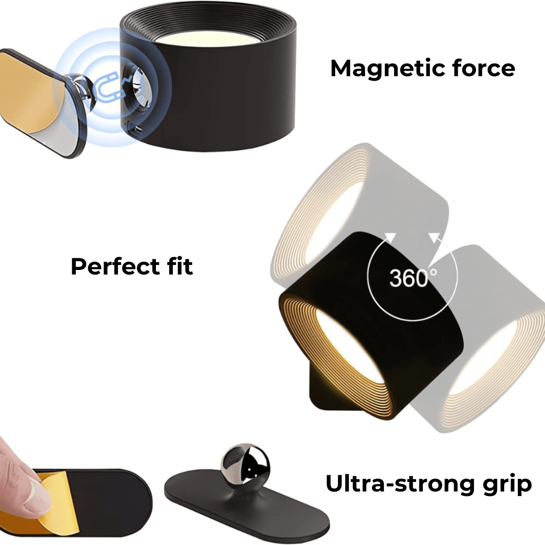 Skorter | Wireless Rechargeable 360° Wall Light | Energy-Saving LED, Touch Control & Versatile for Home Lighting